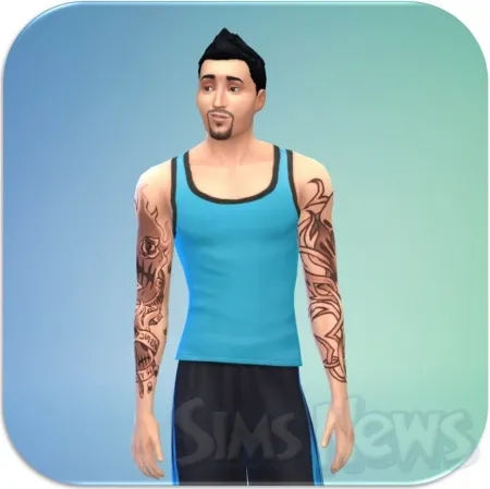 Татуировки у симов в The Sims 4 CAS Демо