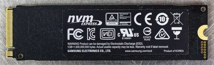 Обзор M.2 SSD Samsung 970 EVO Plus — Особенности конструкции. 1