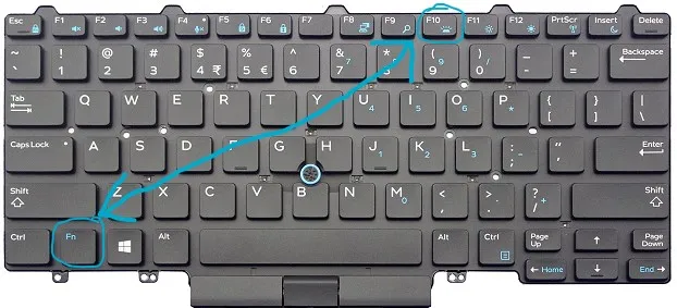 Подсветка клавиатуры на Dell ноутбуке