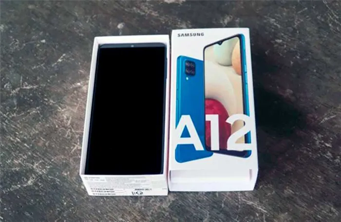 Samsung Galaxy A12 из коробки