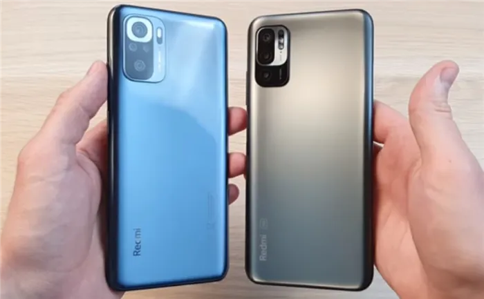 Смартфоны Redmi Note 10 и Redmi Note 10T. Задние панели. 