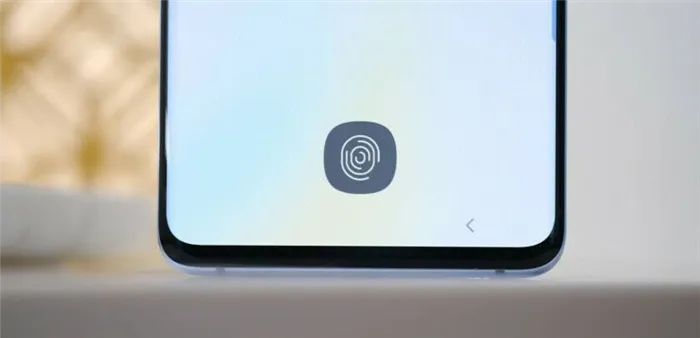 Сканер отпечатка пальцев на Galaxy S10+