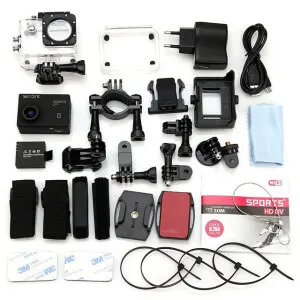 комплектация экшн камеры SJCAM SJ4000 для экстремальных видов спорта