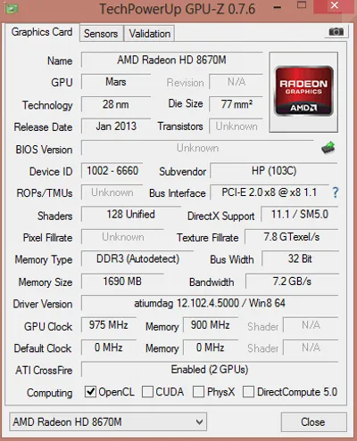  HP Pavilion 15-n029sr system information: external GPU 