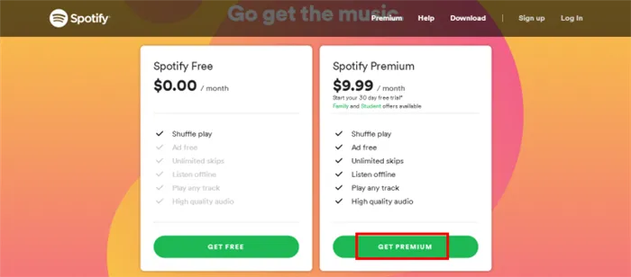 Подписаться на Spotify Premium