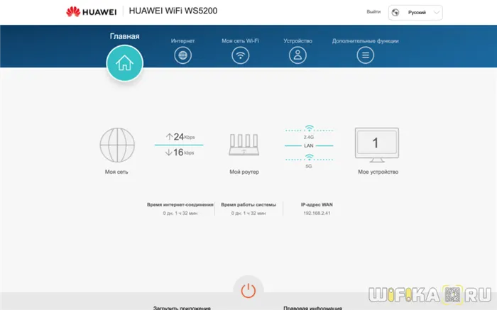 панель управления huawei ws5200