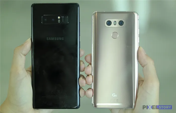 Сравнение Galaxy Note 8 и LG G6