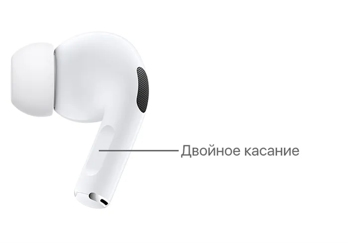 Двойное касание датчика AirPods Pro для переключения музыки