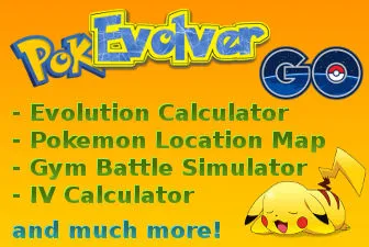 PokEvolver - Pokémon Go Trainer Toolkit - калькулятор эволюции, MAP-координаты расположения покемонов, симулятор битвы в спортзале, калькулятор IV