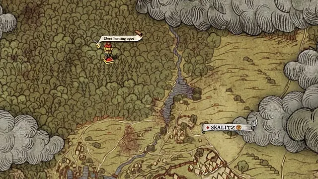 Игроки используют древнюю карту 5, чтобы найти гробницу 2 на северо-востоке Тальмберга и Узица.