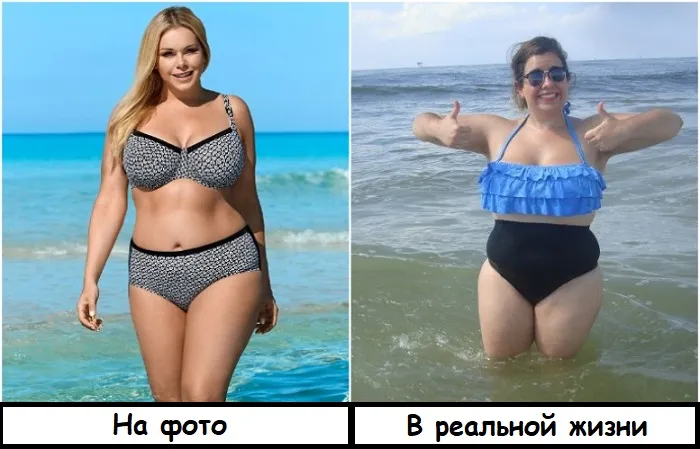 Высокие купальные костюмы не всегда хорошо смотрятся на женщинах с избыточным весом.
