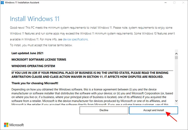 Установка обновления Windows 11