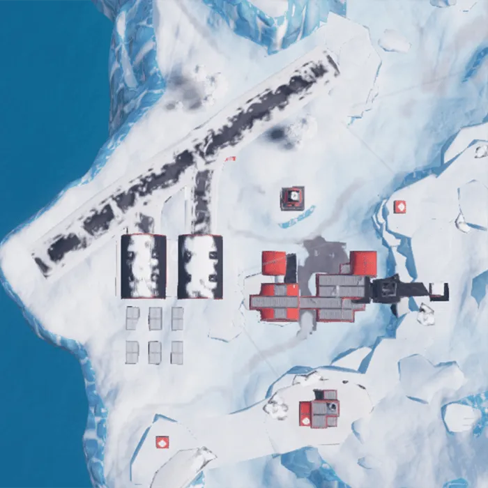 Арктический аэропорт на карте Fortnite