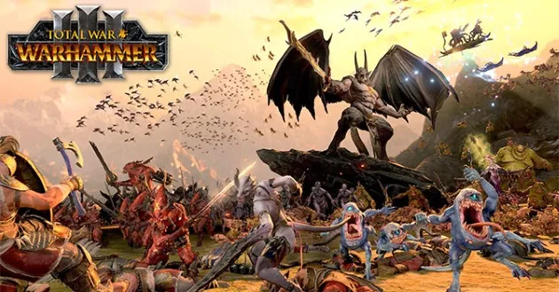 Начальный экран войны TotalWar: Warhammer III