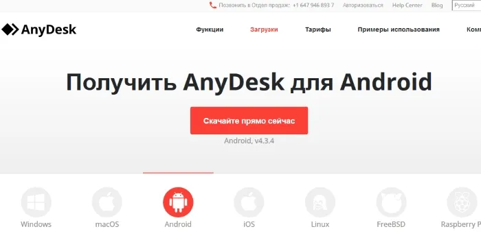 Сайт AnyDesk