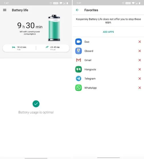 3. Kaspersky Battery Life: Saver & Booster - убийцы приложений для Android