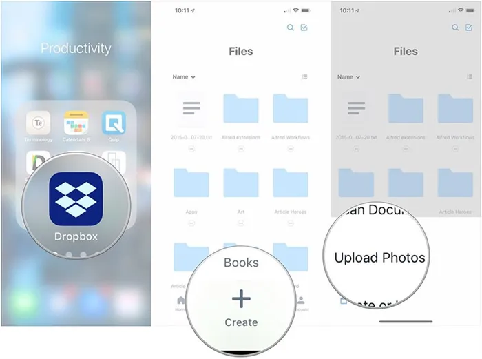 Импорт видео с iPhone на ПК через Dropbox