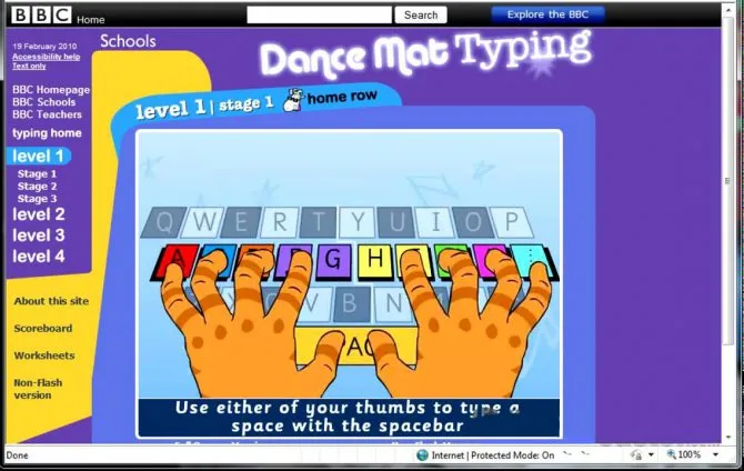 Обучающая игра Dance Mat Typing