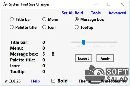 Программа System Font Size Changer