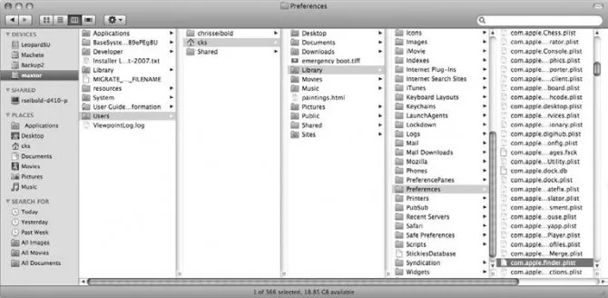 Рис. 3.9. Файл списка свойств (.plist) приложения Finder