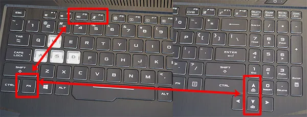 Включение и выключение подсветки клавиатуры на ноутбуке