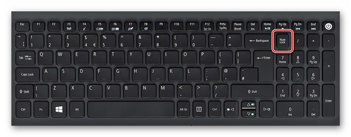 Клавиша Num Lock на ноутбуке