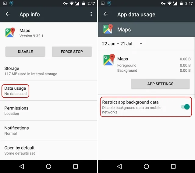 Как заблокировать доступ в Интернет к особенностям приложений на Android - собственные параметры Android