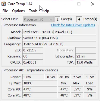 Максимальный порог температуры процессора