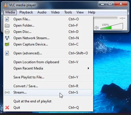 stream vlc to tv-launch vlc