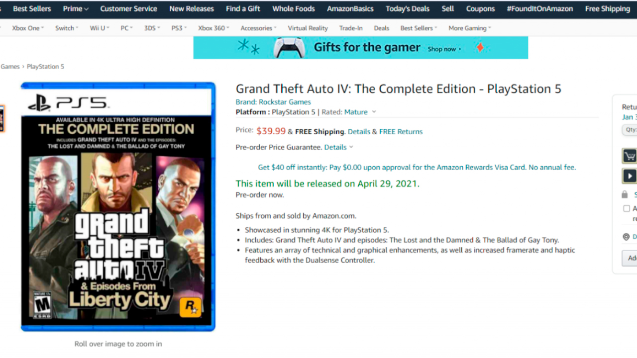 Grand Theft Auto IV: The Complete Edition может выйти на PS5