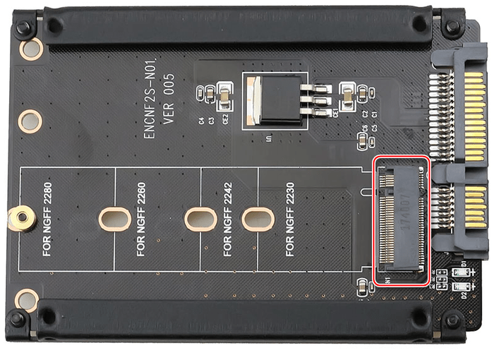 Установка SSD M.2 в адаптер SATA