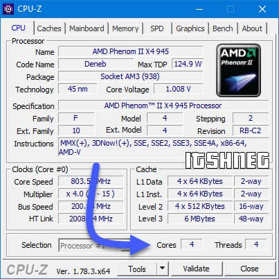 CPU-Z и ядра процессора