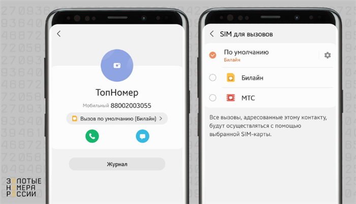 Как настроить вызов контакта с конкретной сим-карты