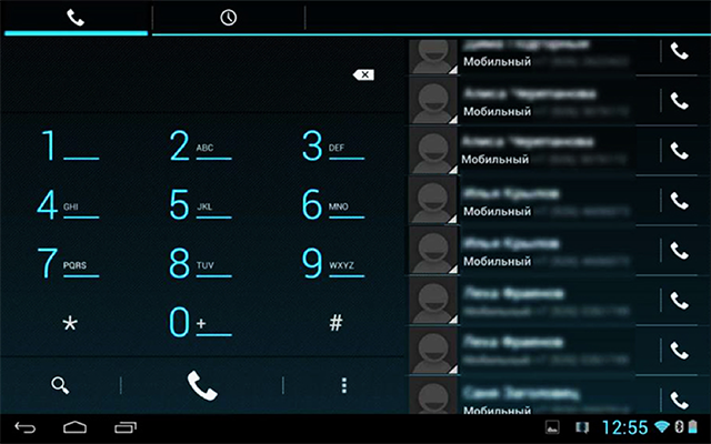 На Android вы можете набрать номер прямо с планшета.
